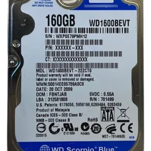 Disco rígido interno para Notebook HDD, WD 120GB, 2.5 ", SATA 3 Gbps, 8MB, 5400RPM, 9.5mm, WD1200BEVT, novo, original